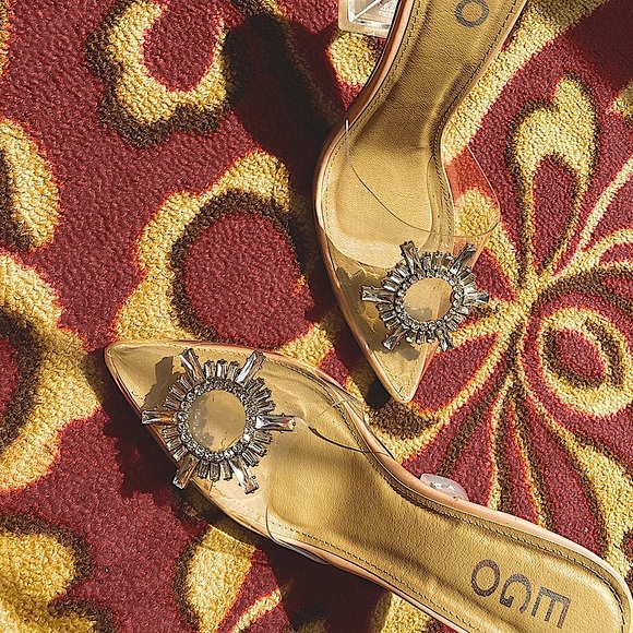 🌟EGO - Comfy Clear Toes Silver Heels - Picture 7 of 7